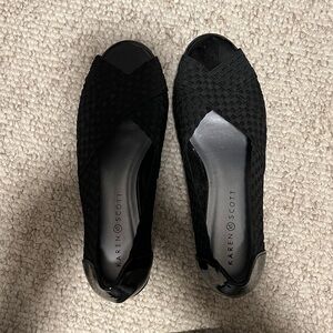 Karen Scott Women's Black Woven Flats